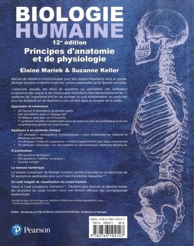 Biologie Humaine Principes Danatomie Et De De Elaine N Marieb Grand Format Livre