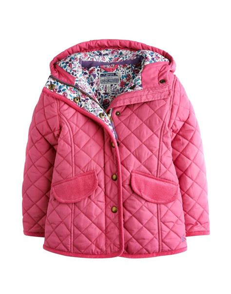 Pink Grapefruit Jnr Marcotte Girls Quilted Hooded Coat Joules Us