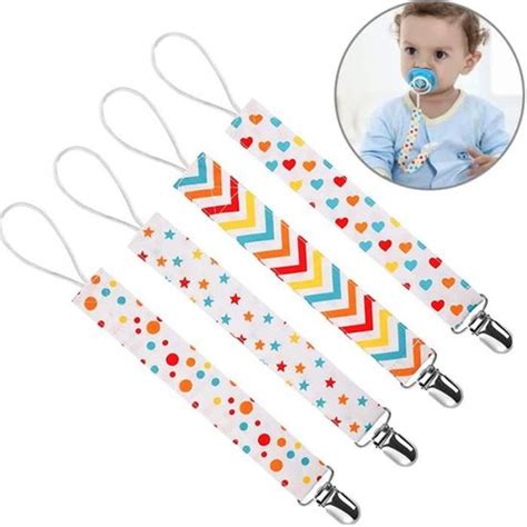 Attache Sucette Bébé Kit Ruban Attache Sucette avec Clip et Anneau Set