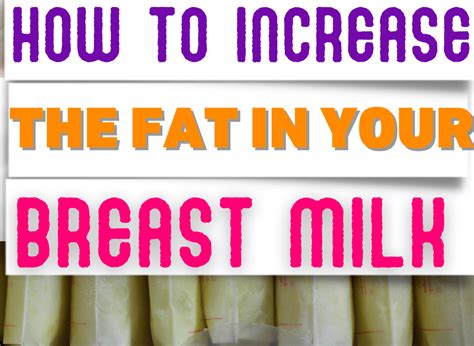 How To Increase The Fat In Your Breast Milk Stayfitguys