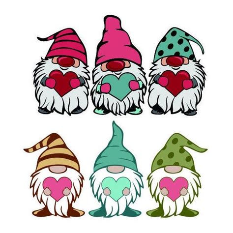 Love Gnomes Heart Valentines Day Cuttable Design Svg Png Dxf And Eps