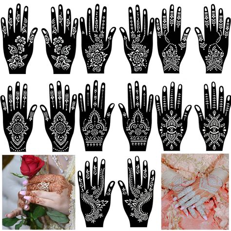 Buy Sheets Henna Tattoo Stencils Kit For Hand Body Art Indian