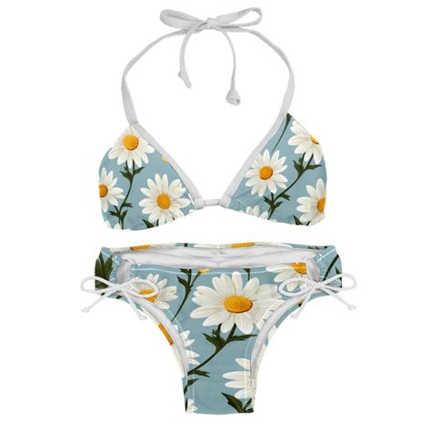 Daisy Swimwear Bikini Set With Detachable Sponge Adjustable Strap