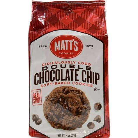 Matts Soft Baked Double Chocolate Chip Cookies 14 Oz