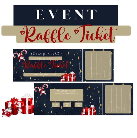 RAFFLE Ticket Template, Event Ticket, Fundraiser, Company Party, Digital Download W Bonus Flyer ...