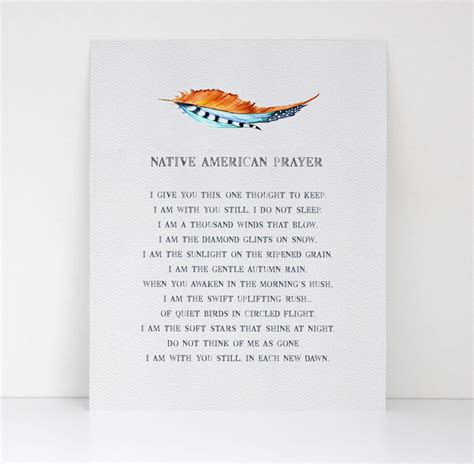 Native American Prayer Art Print with Watercolor Lettering A | Etsy