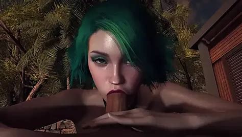 Solo Chick With Green Hair Riding A Dildo 3D Porn XHamster