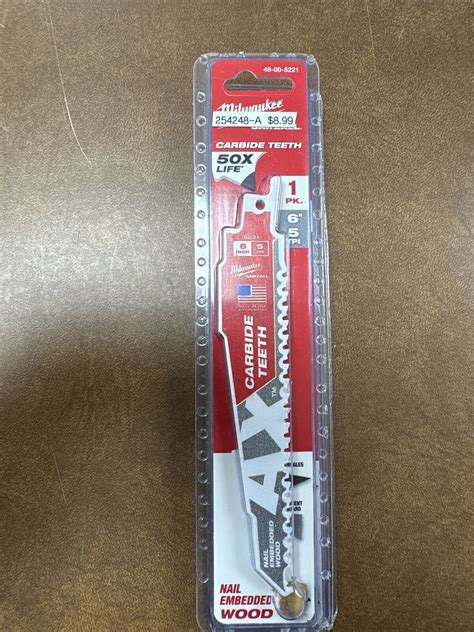 Milwaukee 48 00 5221 SAWZALL The AX With Carbide Teeth Wood Blade 6