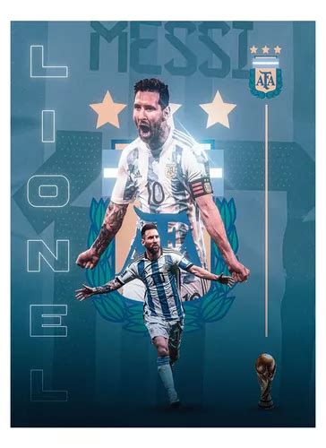 Póster Papel Fotográfico Messi Campeon Copa Mundial 45x30 Meses sin