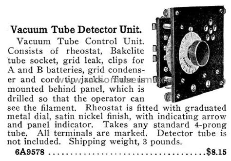 Vacuum Tube Detector Unit Type 3 120 Mod Pre26 Bowman And Co Aw