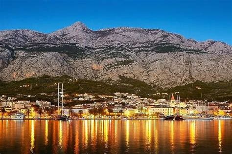 Makarska at evening time, Makarska Riviera Croatia