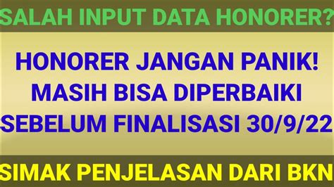 APLIKASI PENDATAAN HONORER JIKA SALAH INPUT DATA HONORER JANGAN PANIK