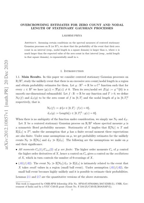 PDF Overcrowding Estimates For Zero Count And Nodal Length Of