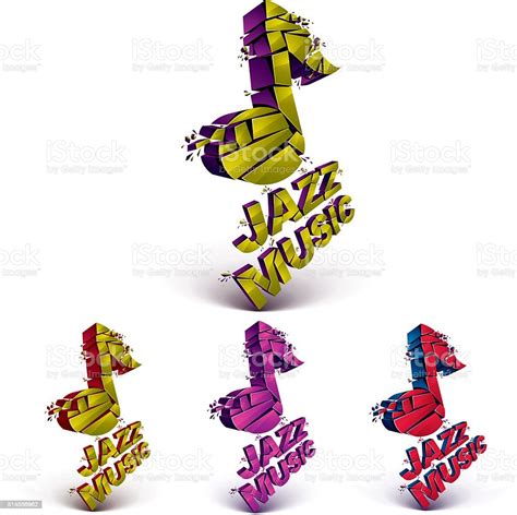 Colorful 3d Vector Musical Notes Collection Broken Into Pieces Stock Illustration Download