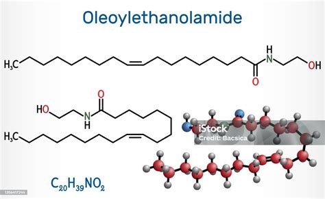 Oleoylethanolamide Oleoyl Ethanolamide Oea Molecule It Is Ethanolamide