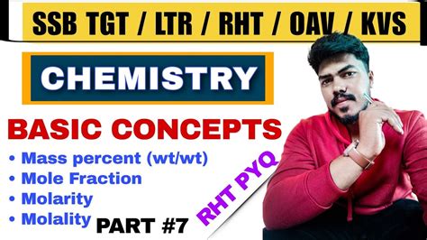 Basic Concept Part Unit Molarity Molality Mole Fraction