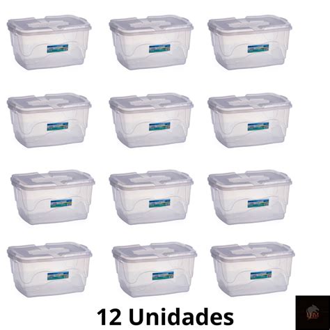 Kit Caixa Organizadora Cesto Multiuso Transparente Litros C