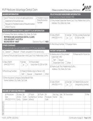 Mvp Health Care Medicare Advantage Dental Claim Form Mvp Health Care