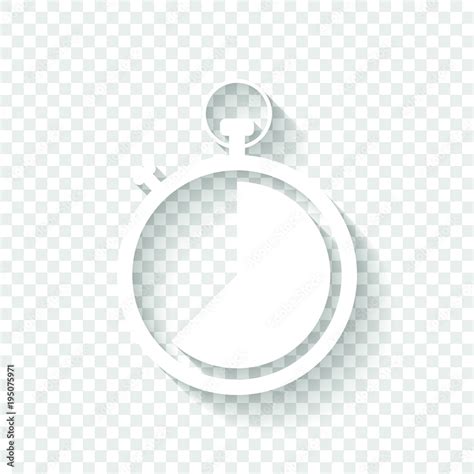 Stopwatch Simple Icon White Icon With Shadow On Transparent