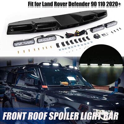 GLOSS BLACK ROOF TOP LIGHT BAR With LED DRL For LAND ROVER DEFENDER 90