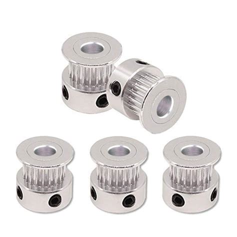 Zzanggu 5pcs GT2 Timing Belt Pulley 20 Teeth Bore 5mm Aluminum