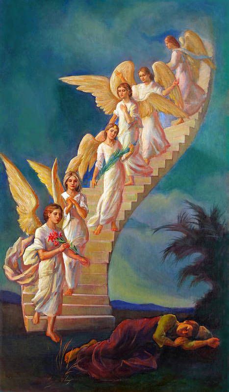 Jacob S Ladder Jacob S Dream Art Print By Svitozar Nenyuk Angel Art