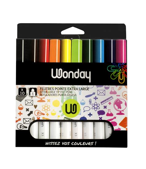 WONDAY 12 FEUTRES LARGES COLORIS ASSORTIS 1ER PRIX K117077 Frimaudeau