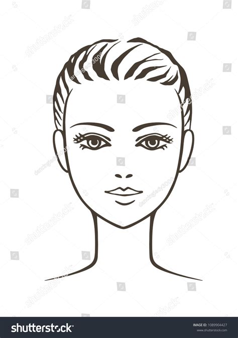 Young Woman Face Stock Vector Royalty Free 1089904427 Shutterstock