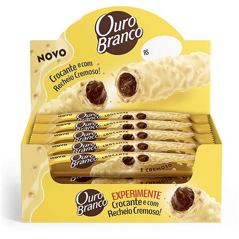 Stick Wafer Recheado Cobertura Chocolate Branco Lacta Ouro Branco