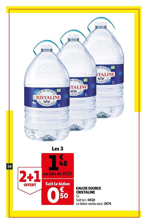 Promo Eau De Source Cristaline Chez Auchan Icatalogue Fr