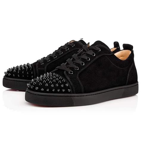 Christian Louboutin Louis Junior Spikes Suede Black – Krep Kingz