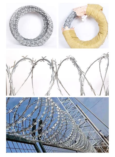 Galvanized Cross Concertina Wire Concertina Razor Barbed Wire Fence Razor Wire Galvanized Razor