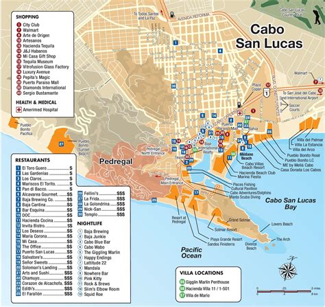 Cabo San Lucas Tourist Attractions Map Cabo San Lucas Resort Cabo