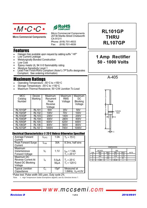 Rl Gp Mcc Rectifier Hoja De Datos Ficha T Cnica Distribuidor