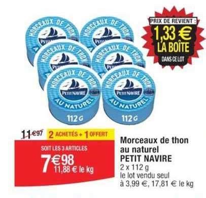 Promo Morceaux De Thon Au Naturel Petit Navire Chez Cora Icatalogue Fr