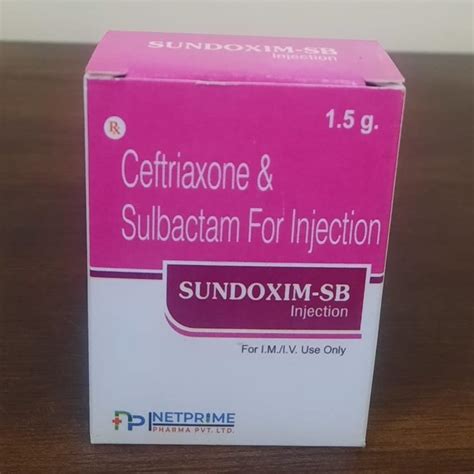 Sundoxim Sb Ceftriaxone And Sulbactam For Injection Gm At Rs