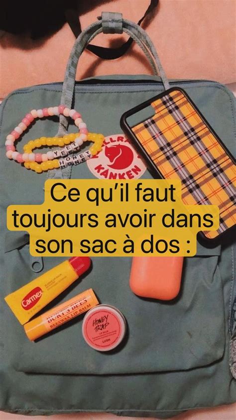 Ce quil faut toujours avoir dans son sac à dos Pinterest Astuces