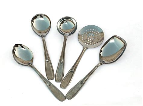 Buy Stainless Steel Cooking And Serving Spoon Set Of 5 Online At Low