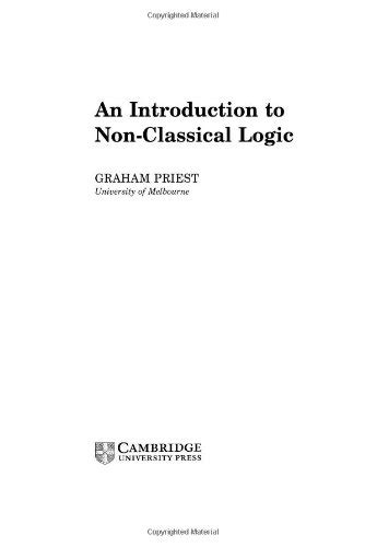 An Introduction To Non Classical Logic 9780521790987 Priest Graham Books