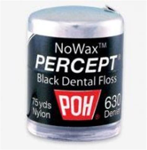 POH Percept 630 Black NoWax Dental Floss - 75yds Oral Health Products