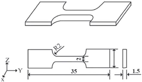 Tensile Specimen Dimensions In Millimeters Download Scientific Diagram