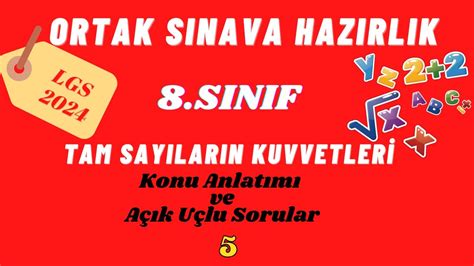 Ortak Sinavlara Hazirlik Sinif Sl Sayilar Tam Sayilarin