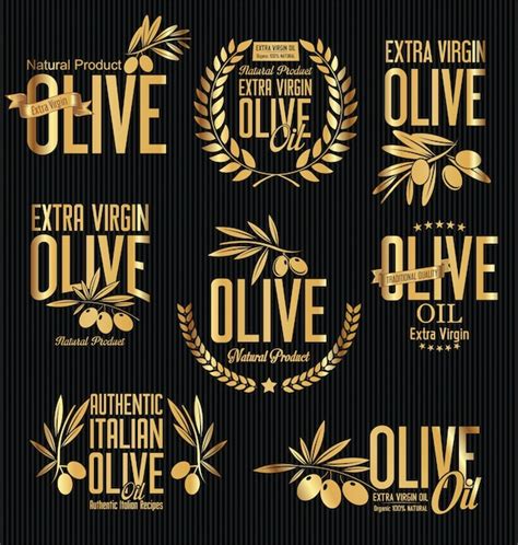 Etiquetas De Aceite De Oliva Vector Premium