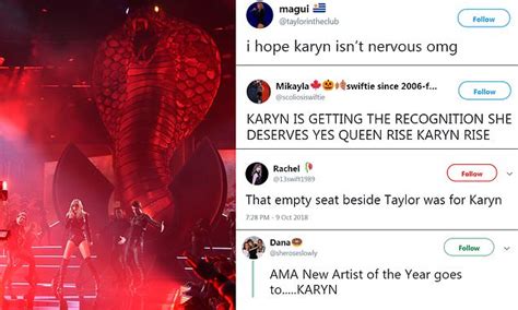 Taylor Swift Brings Cobra Snake Karyn To Amas In Dig At Kardashians