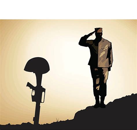 Military Funeral Salute stock vectors - iStock