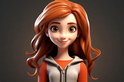 Premium Photo A Cartoon Female Character For Animation Against A