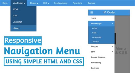 Responsive Navigation Menu Bar Using Simple Html And Css Youtube