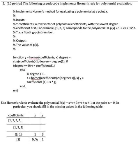 Solved 5 10 Points The Following Pseudocode Implements Chegg