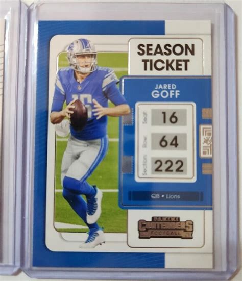 2021 Panini Donruss Jared Goff Detroit Lions 170 Base Contenders 31