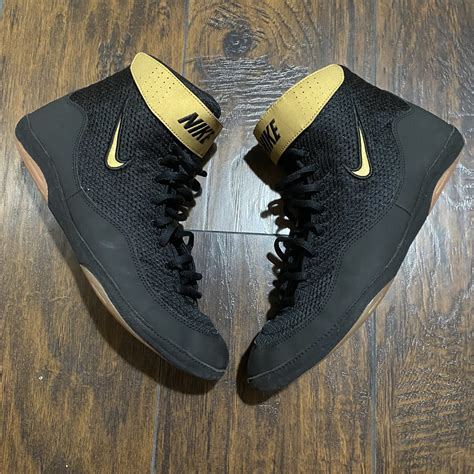 Nike Black & Gold Inflict 3 Wrestling Shoes